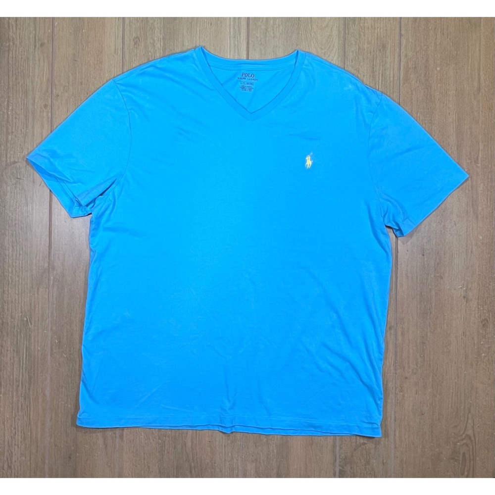 Polo Ralph Lauren Mens V-Neck T-Shirt 2 Pack Red Blue Pony Logo 710610676011 - Picture 14 of 14